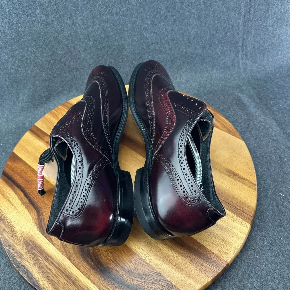 Vintage Executive Imperial Burgundy Wingtip Shoes Made In USA Men's Size 13EEE